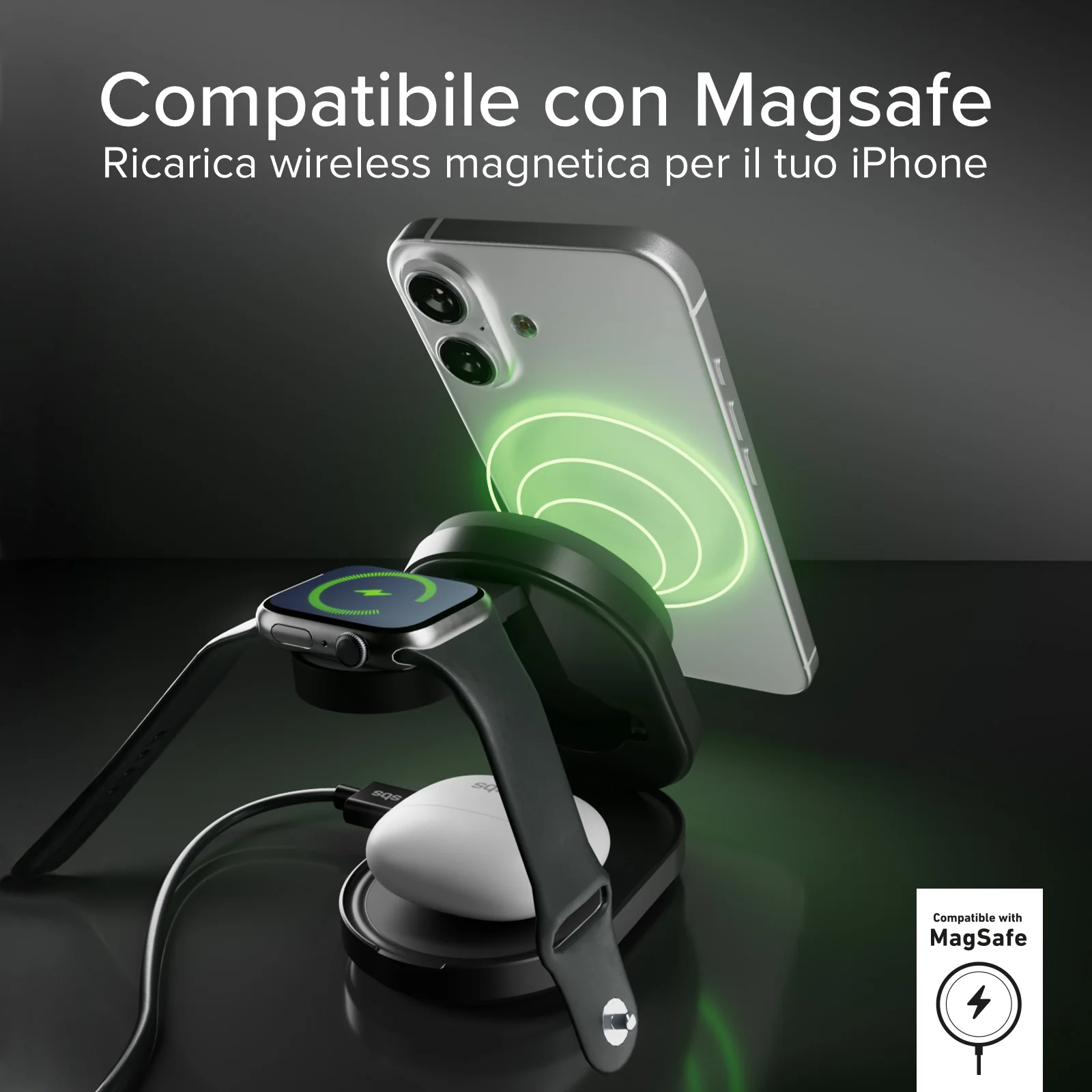 Stazione di ricarica wireless 3-in-1 Qi2.2 25 W per iPhone, Apple Watch e cuffie - Image 15