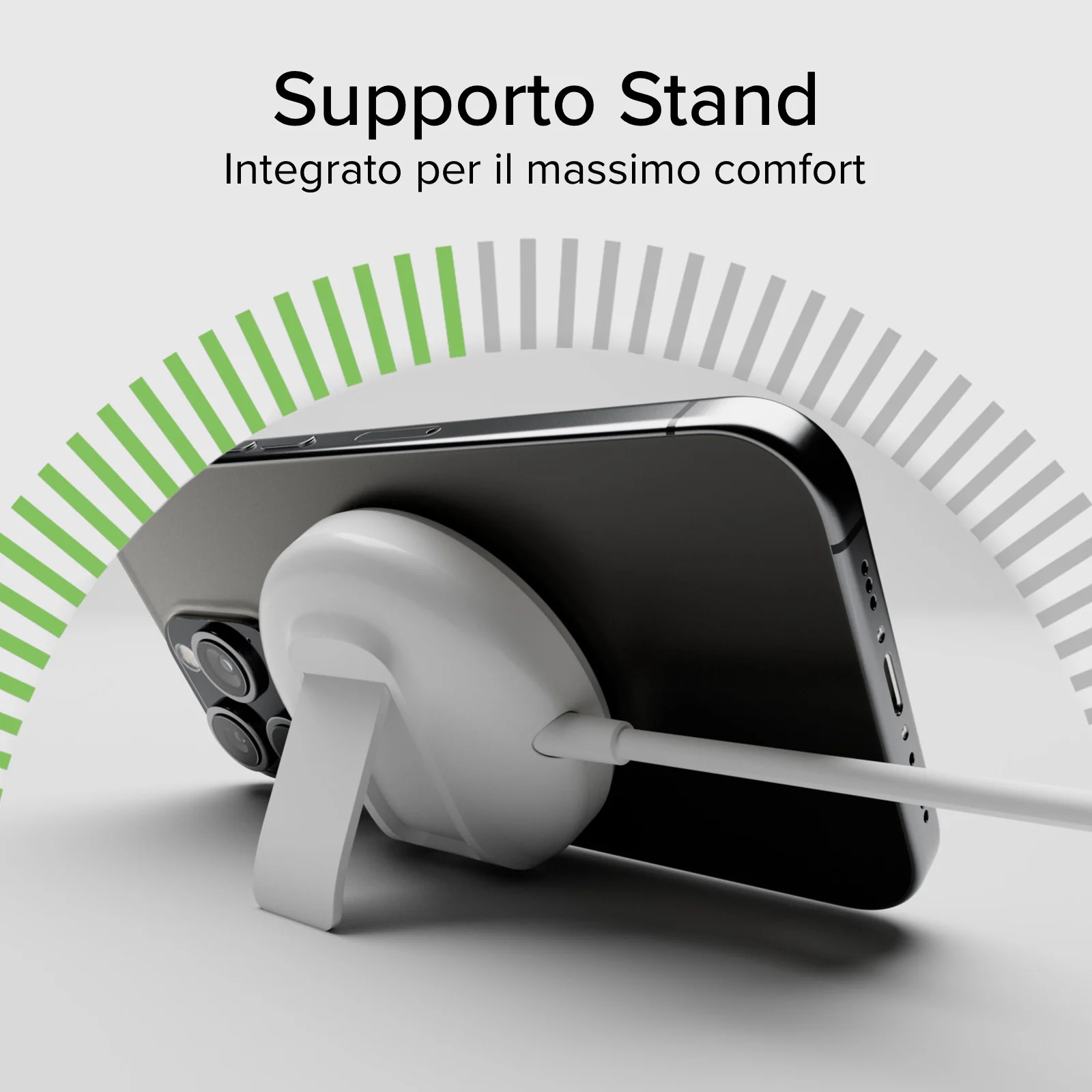 Basetta di ricarica wireless Qi2 compatibile MagSafe 15W con funzione stand - Image 9