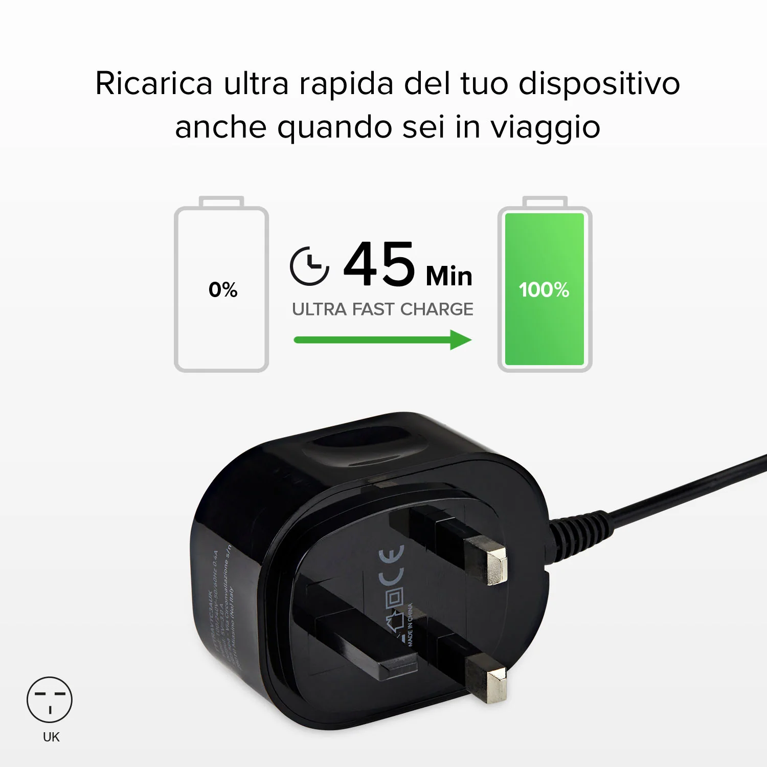 Caricatore UK ricarica ultra rapida con cavo USB-C integrato - Image 5