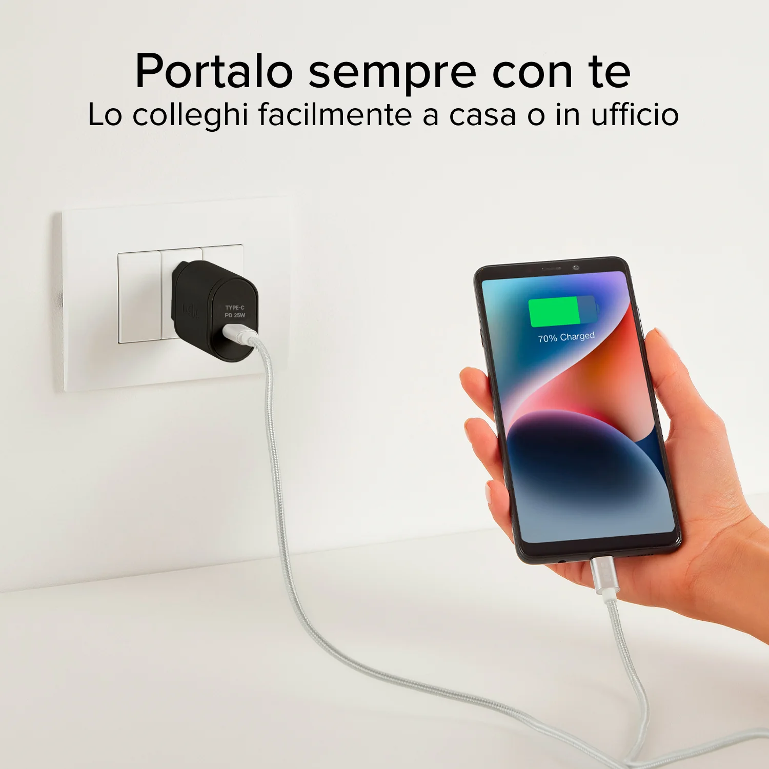 Caricabatterie caricatore - Ricarica rapida con porta USB-C 25W Power Delivery - Image 6