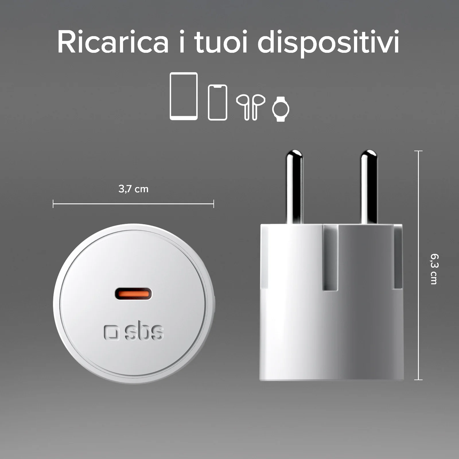 Caricatore con spina Schuko e porta USB-C 20W PD, adatto per MacBook Neo - Image 7