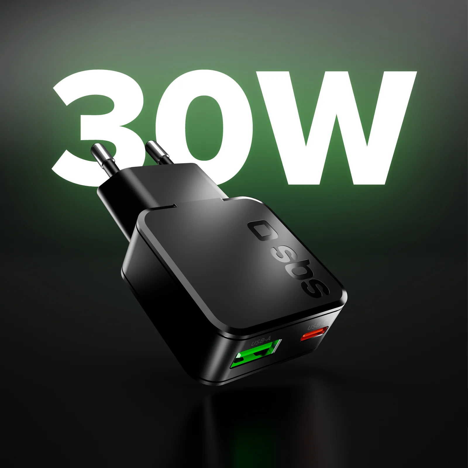 Caricatore da muro 30W Ultra Slim con doppia porta USB-C e USB-A - Image 2