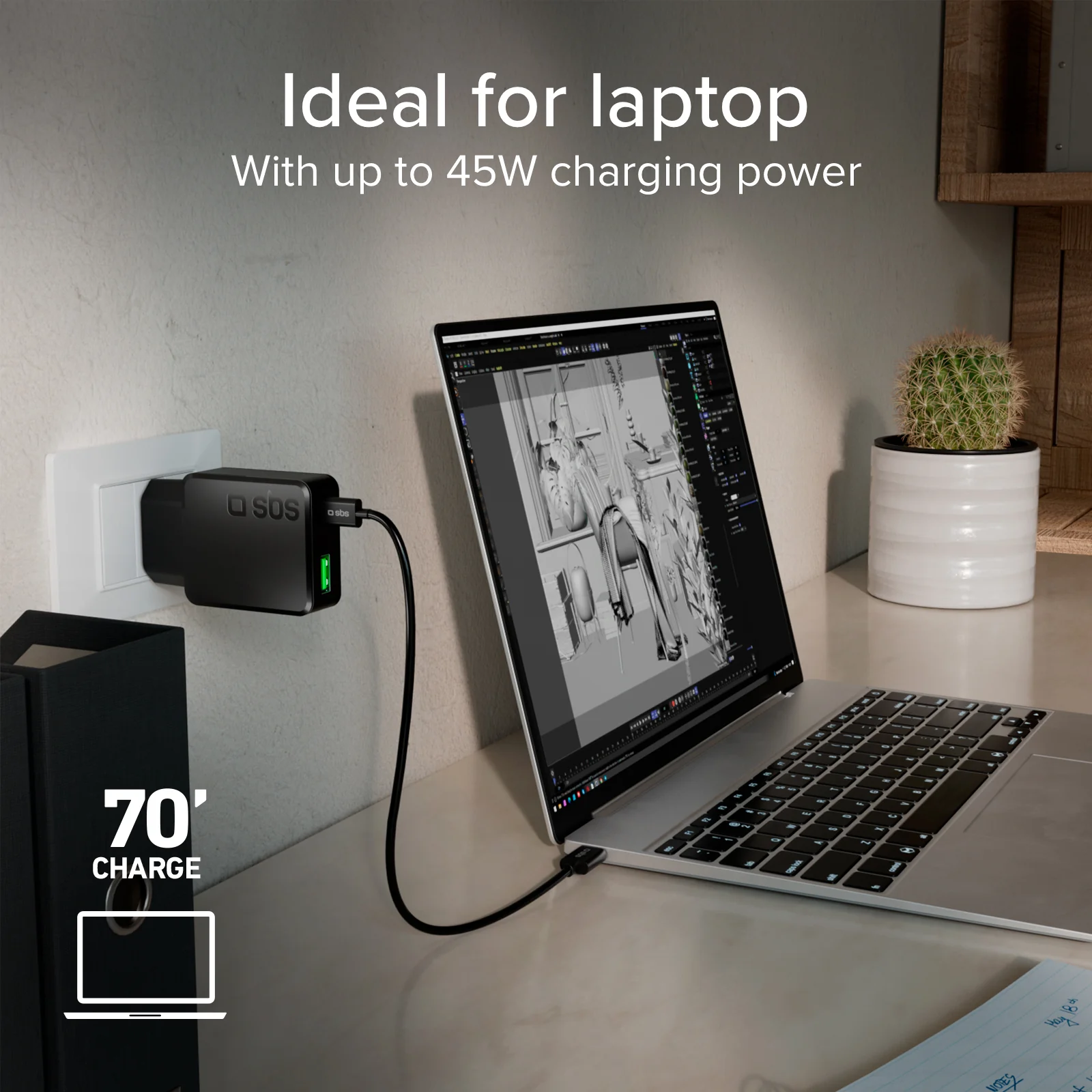 Caricatore da muro 45w USB-C Ultra Slim con doppia porta - Image 20