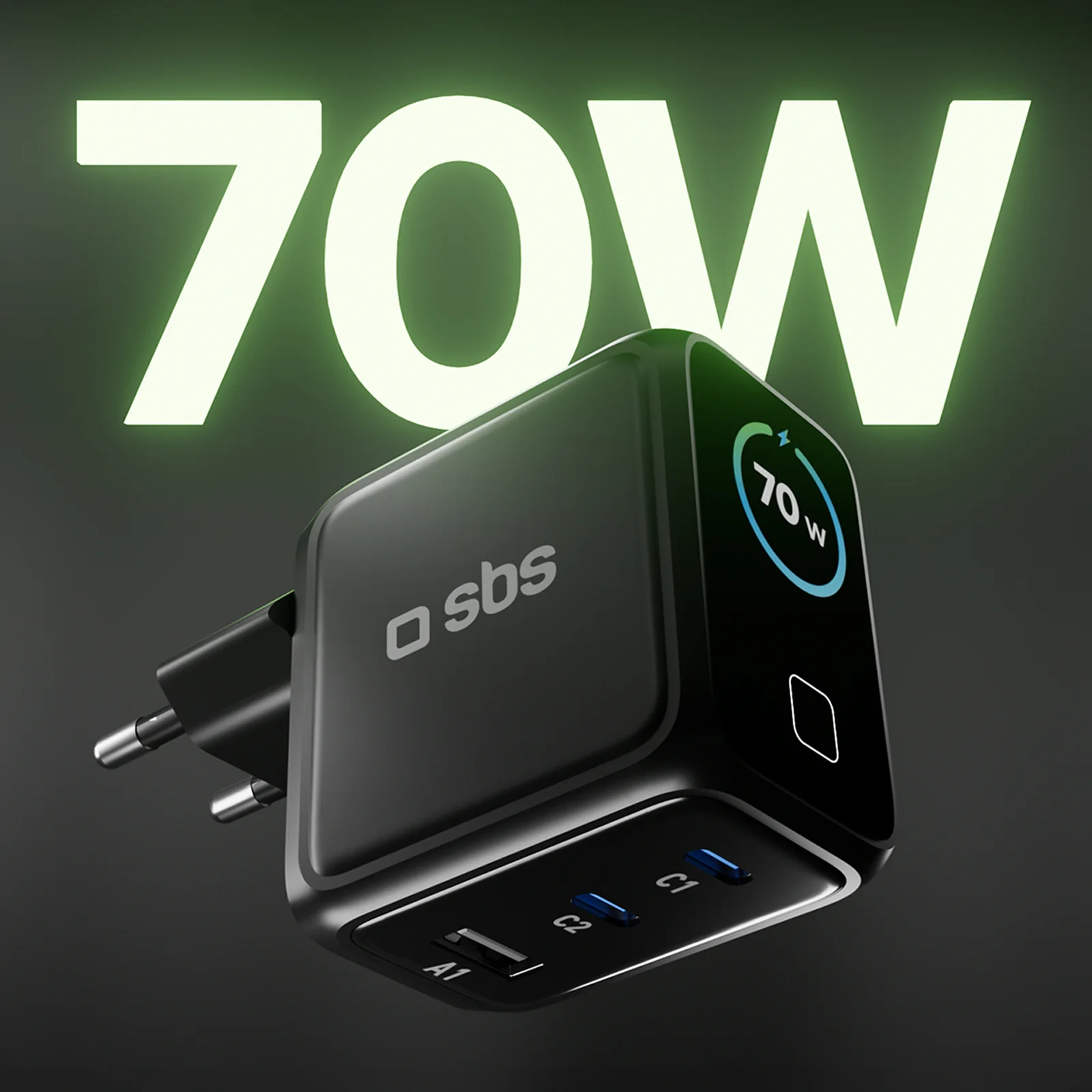 Caricatore USB-C Smart da 70 W con display TFT e Power Control 2.0 - Image 2