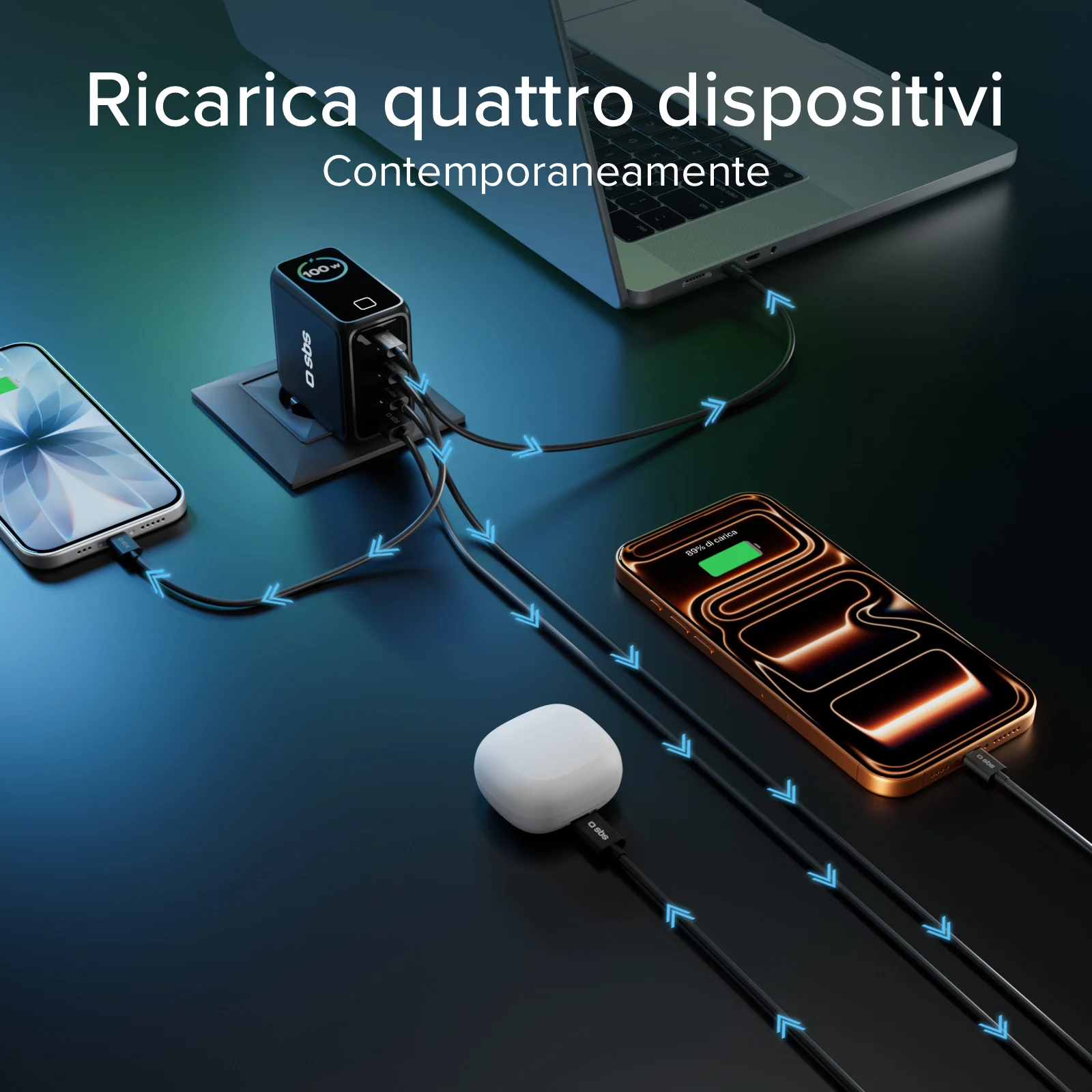 Caricatore USB-C da 100 W con display TFT e 4 porte per una ricarica veloce di smartphone, tablet e laptop - Image 14