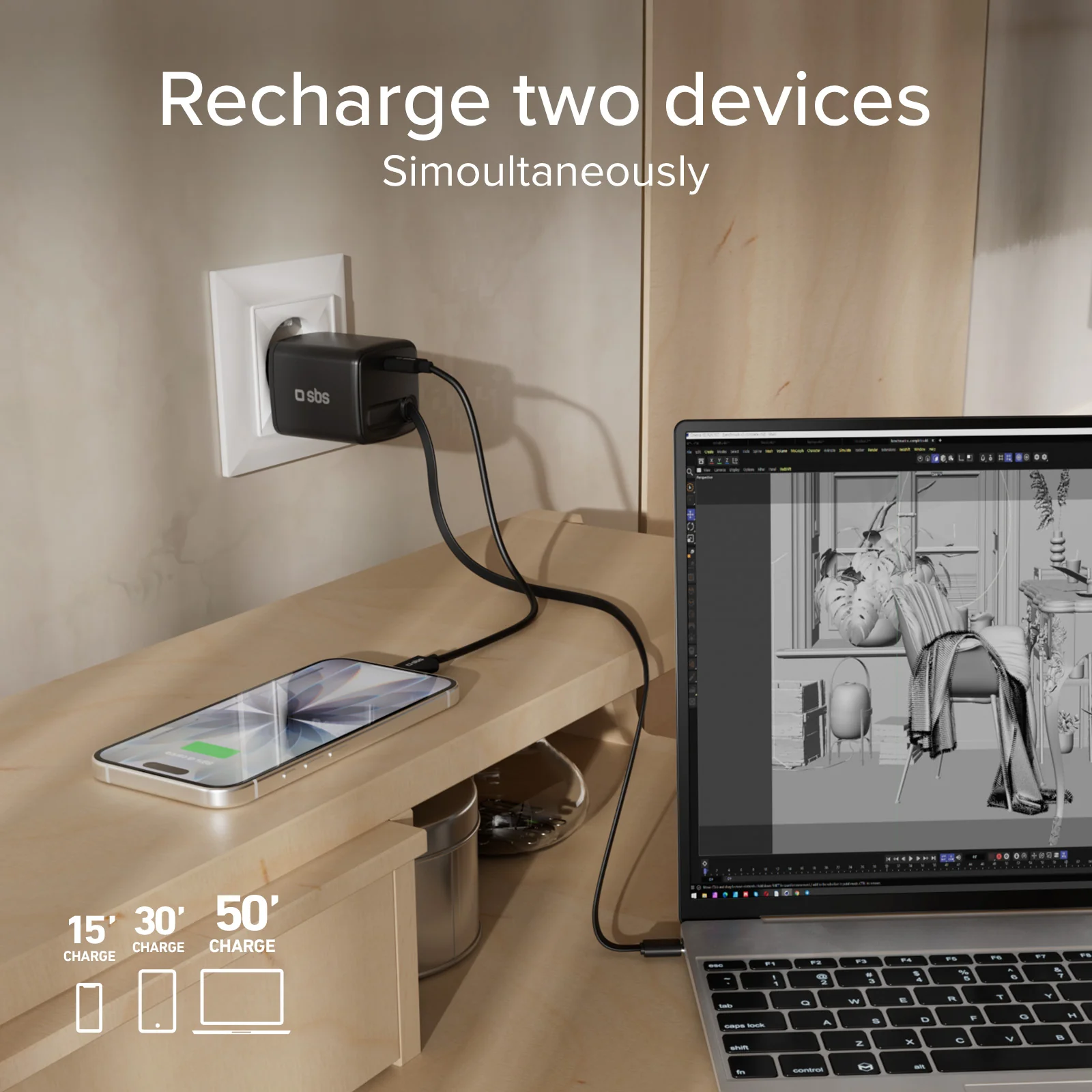 Caricatore USB-C 65W con cavo retrattile GaN - Image 16