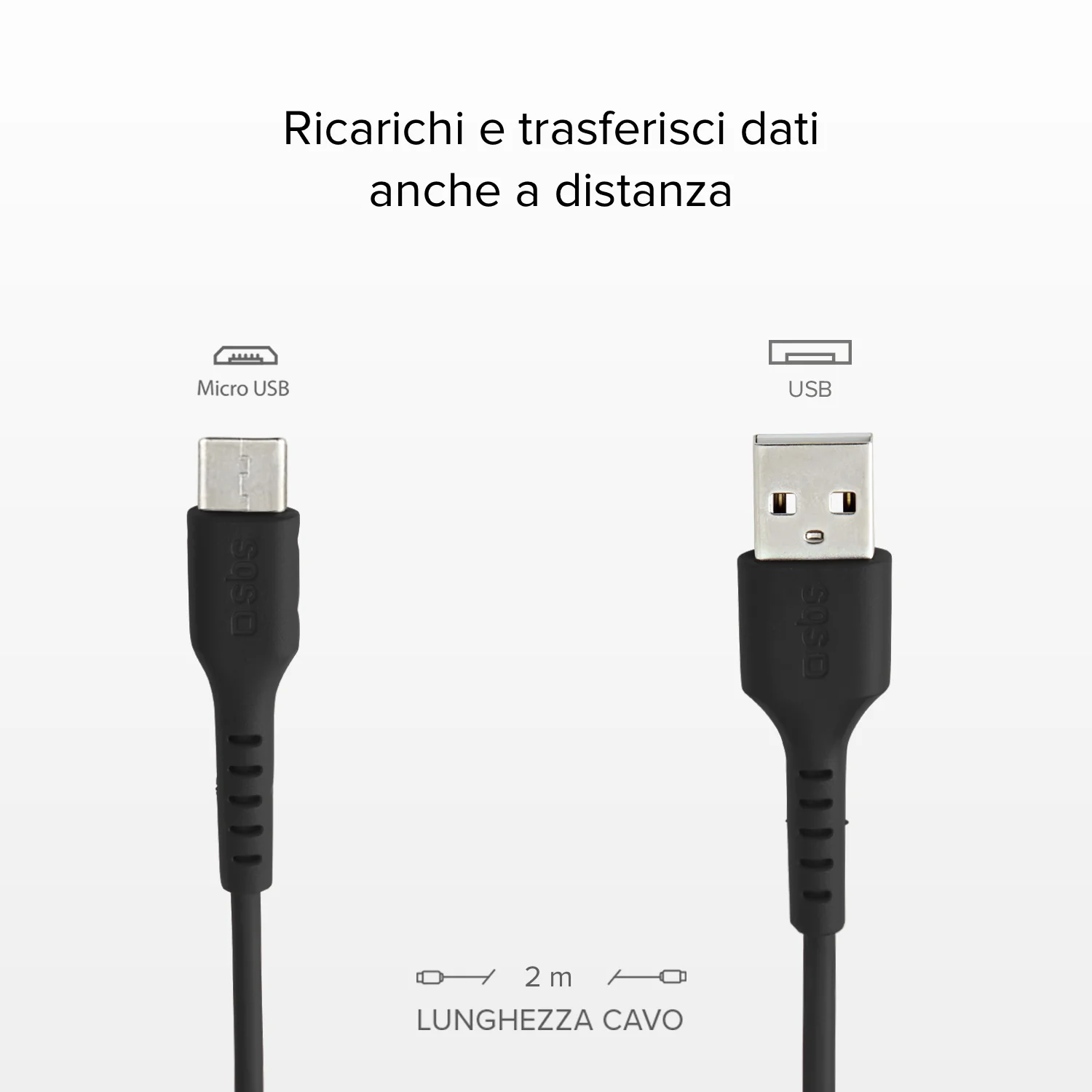 Cavo dati 2 m nero - Connettori USB a Micro-USB - Image 4