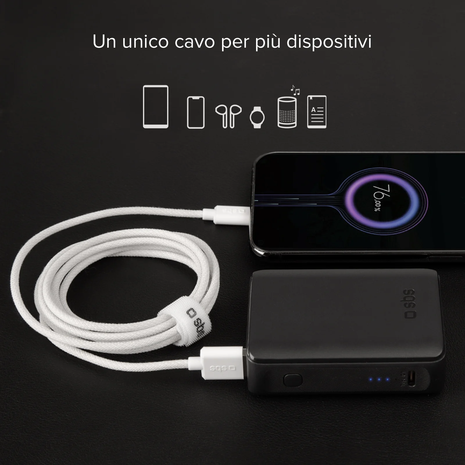 Cavo USB-A - USB-C in tessuto con fermacavo, 1.5 metri - Image 17