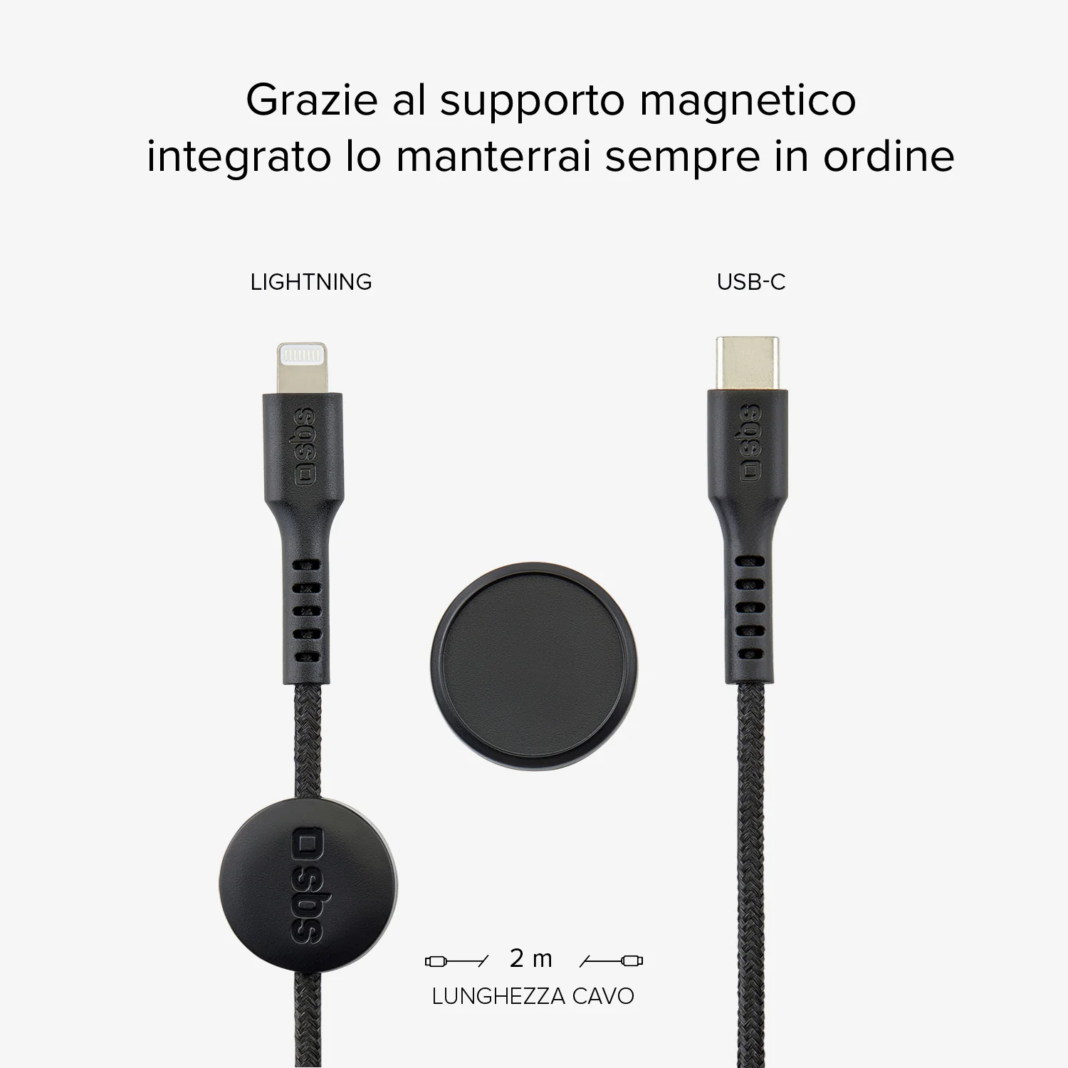 Cavo dati e ricarica con supporto magnetico - Connettori Lightning MFi a USB-C - Image 2