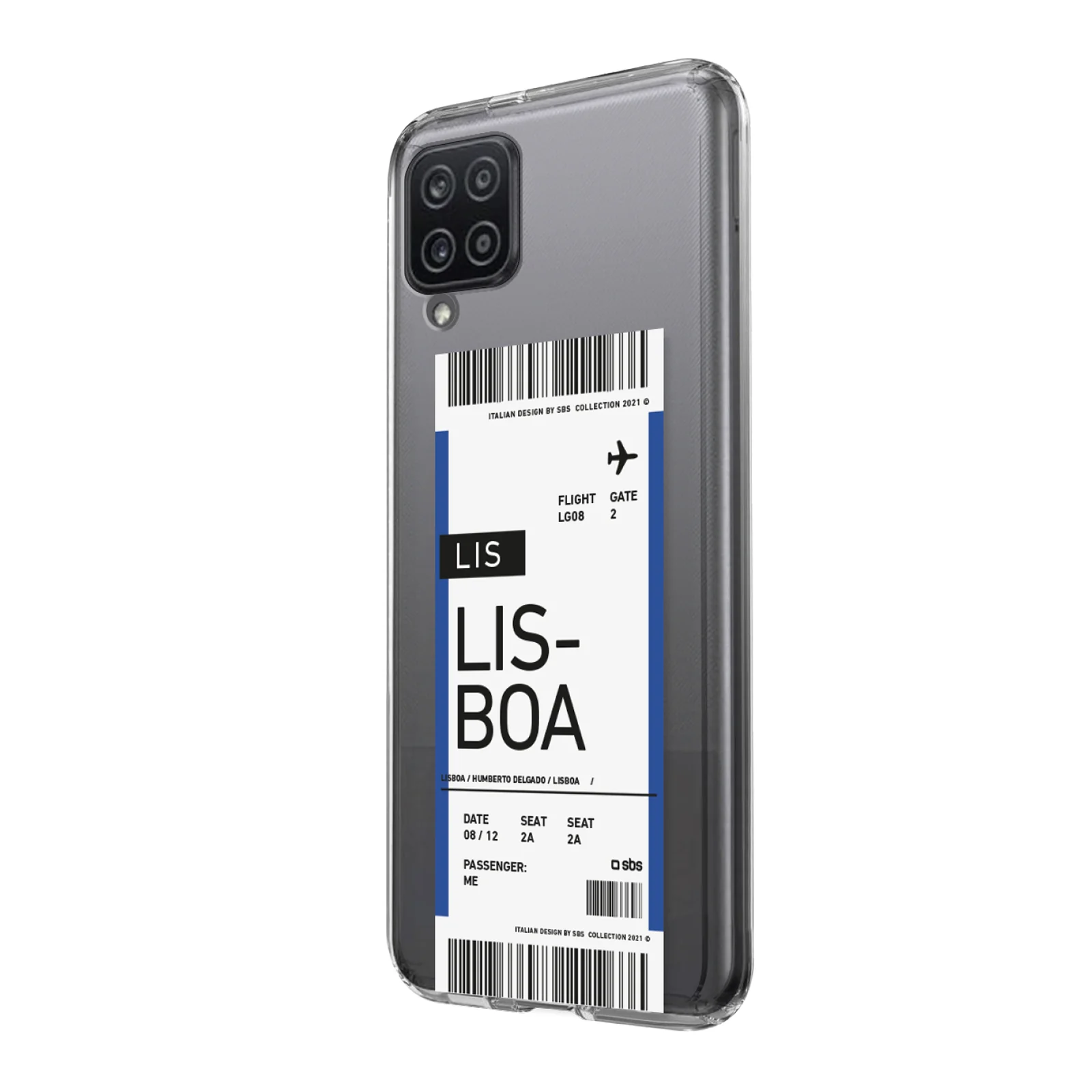 Cover morbida trasparente con texture di biglietto aereo per Samsung A12/M12 - Image 2