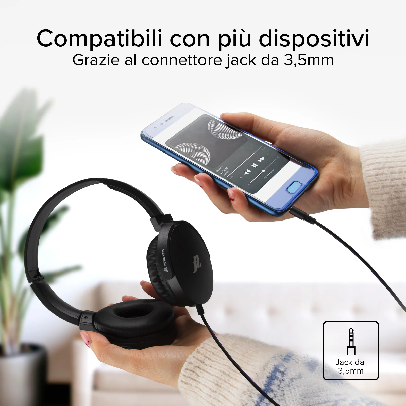 Cuffie a filo con padiglioni morbidi rotanti - Image 3