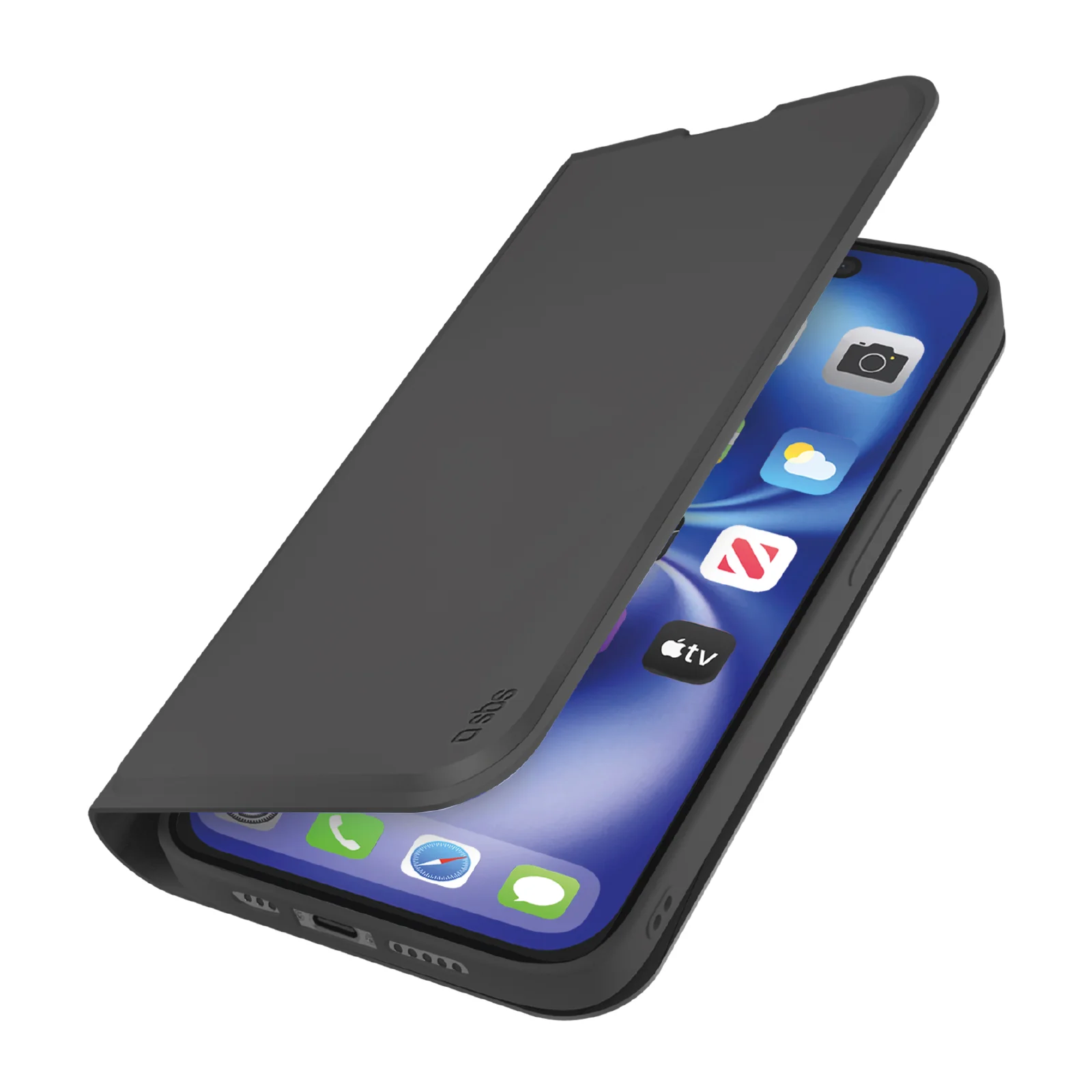 Custodia a libro con supporto stand e superficie soft touch per iPhone 17e/16e