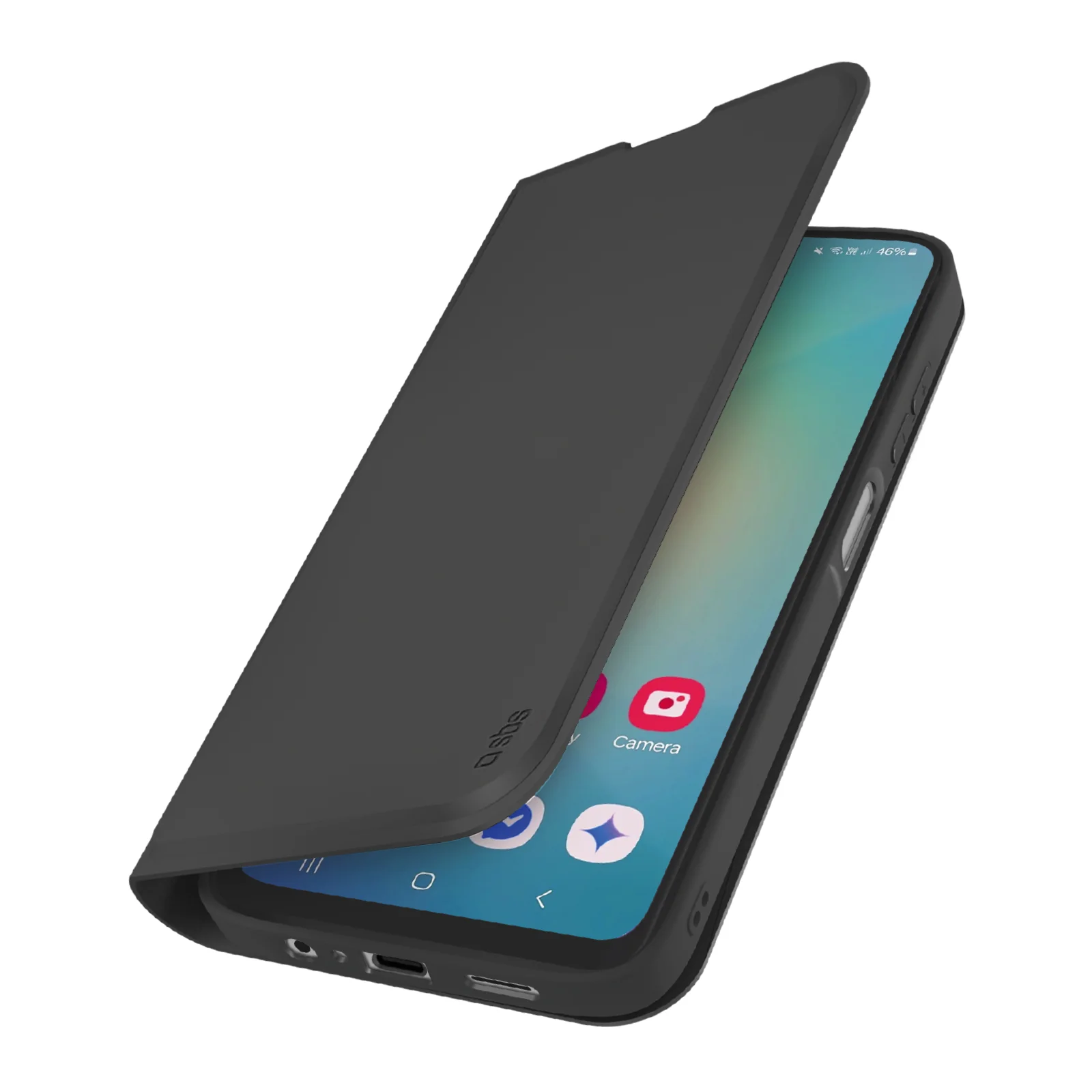 Custodia a libro con supporto stand e superficie soft touch per Samsung A07