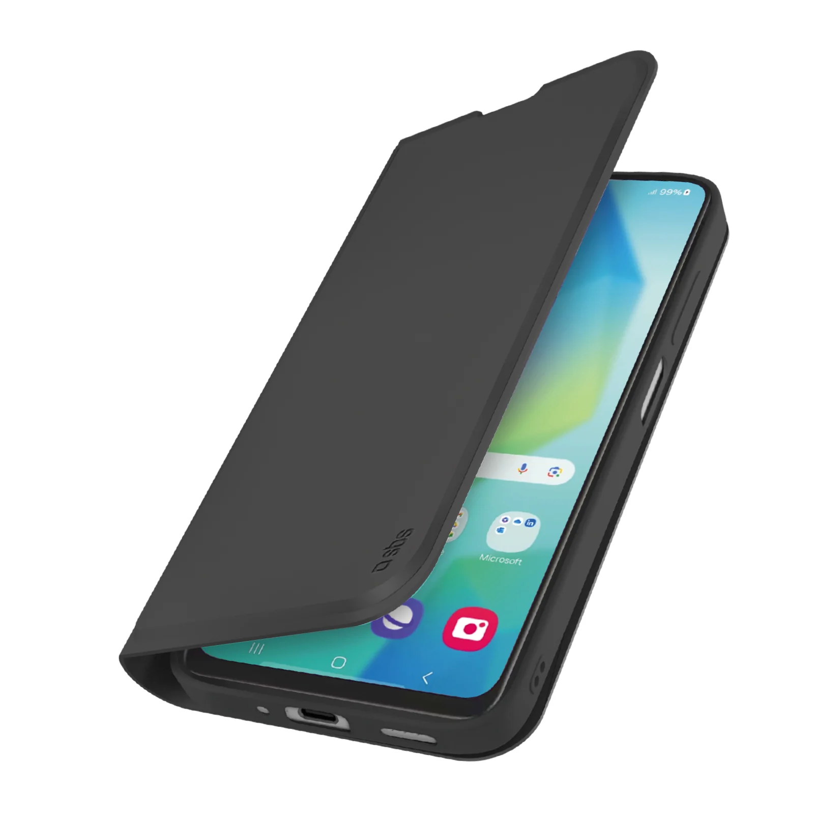 Custodia a libro con supporto stand e superficie soft touch per Samsung A17