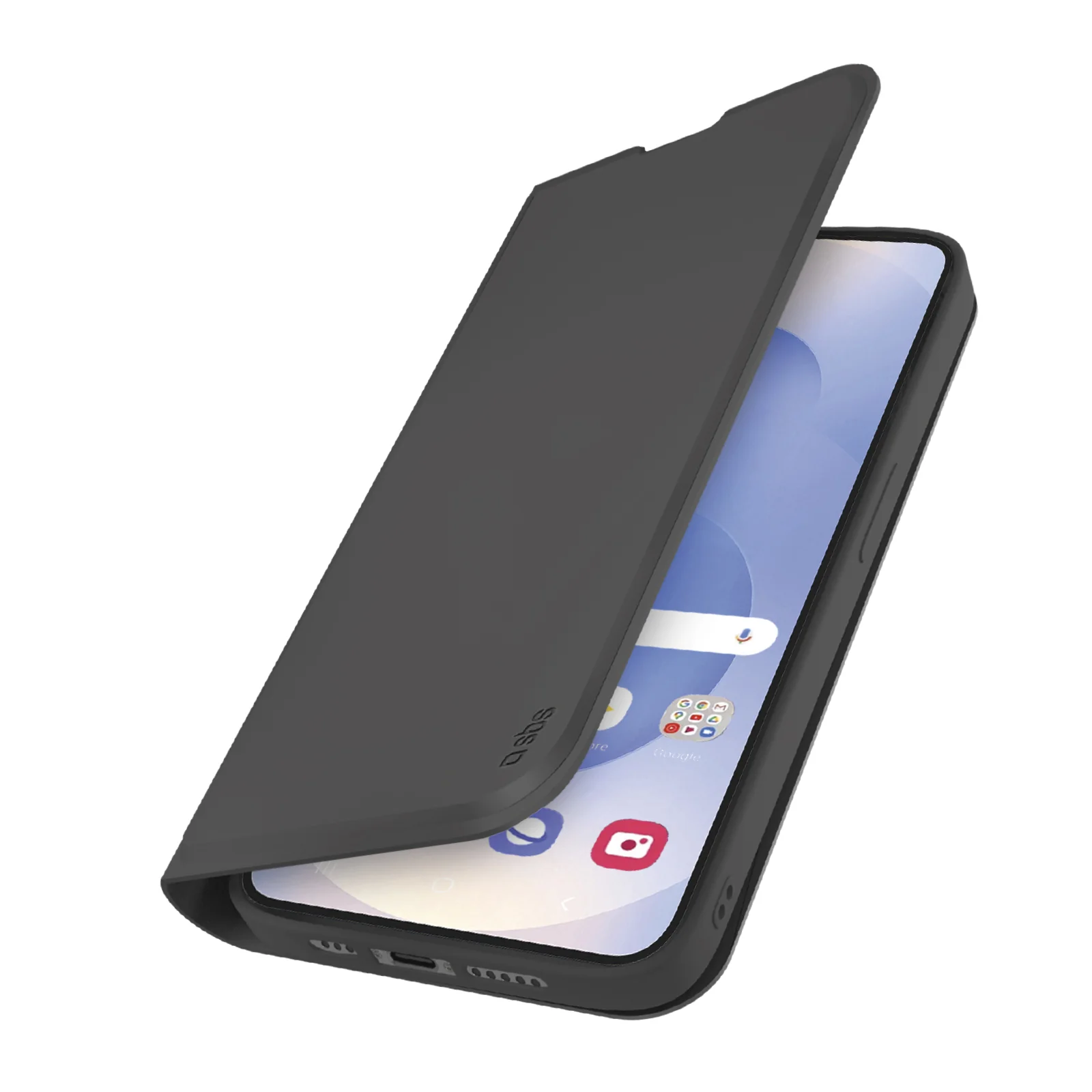 Custodia a libro con supporto stand e superficie soft touch per Samsung S25 Edge