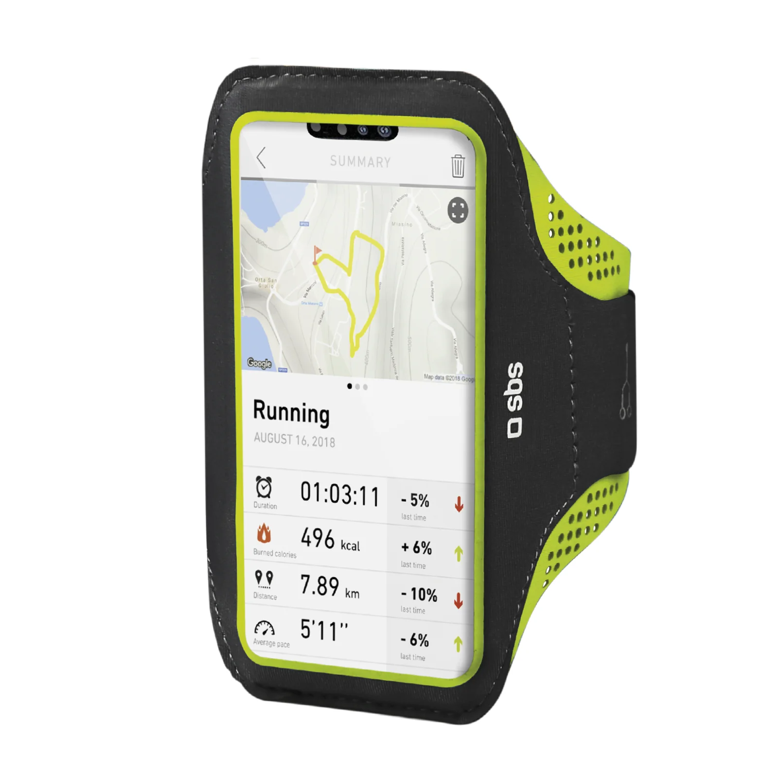 Fascia da braccio running XXXL per smartphone fino a 6,7" con finestra touch