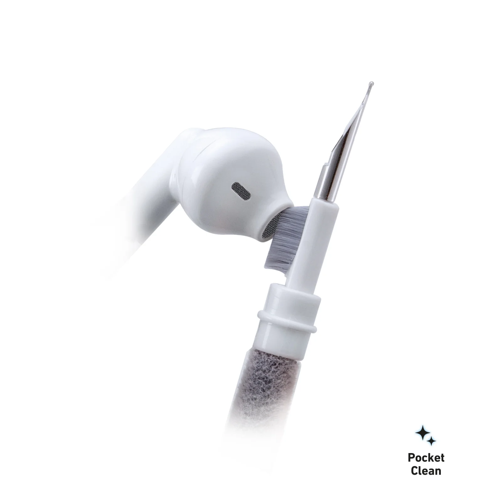 Kit di pulizia 3 in 1 per auricolari con punta in metallo, spazzola e piumino - Image 3