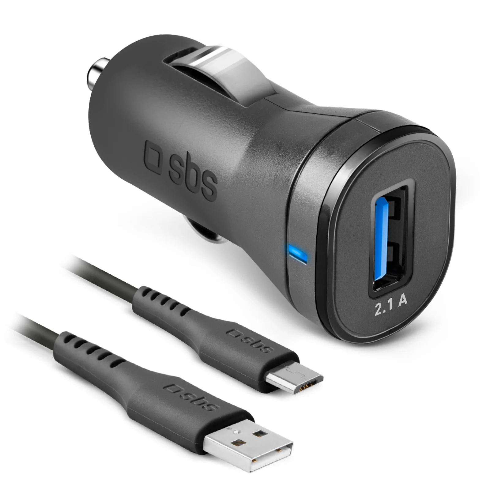 Kit mini caricatore auto 10 Watt - Ricarica rapida e cavo USB-Micro-USB incluso