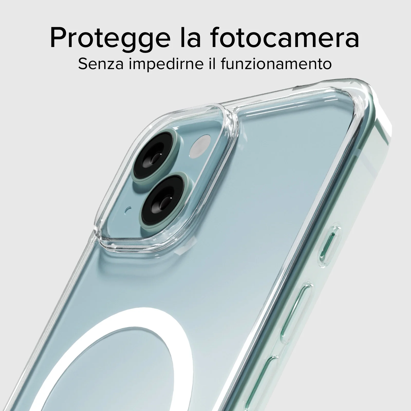 Cover trasparente rigida compatibile con ricarica MagSafe per iPhone 15 - Image 7