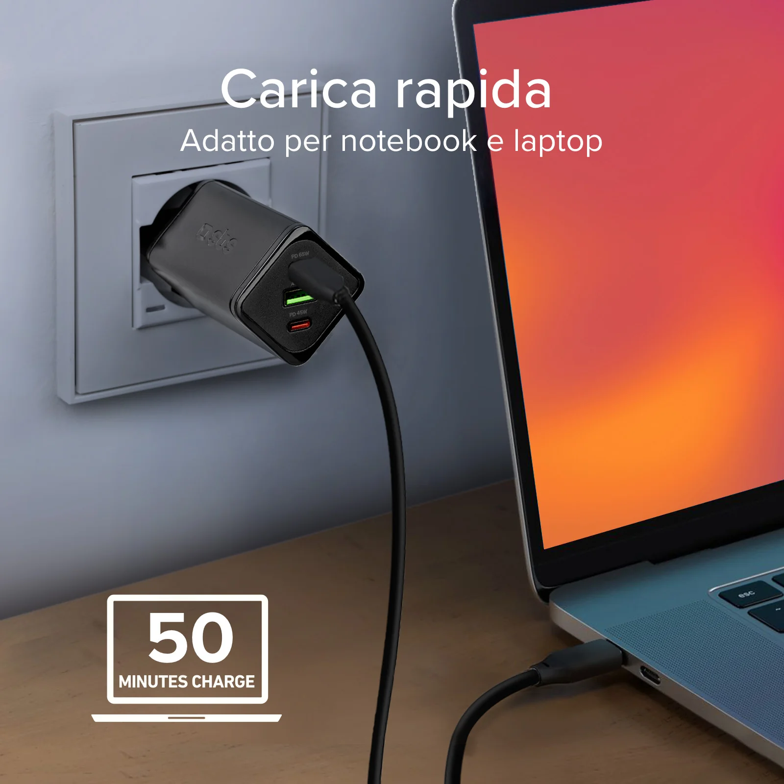 Caricatore caricabatterie GaN da 65 Watt con Power Delivery (PD) - Image 16