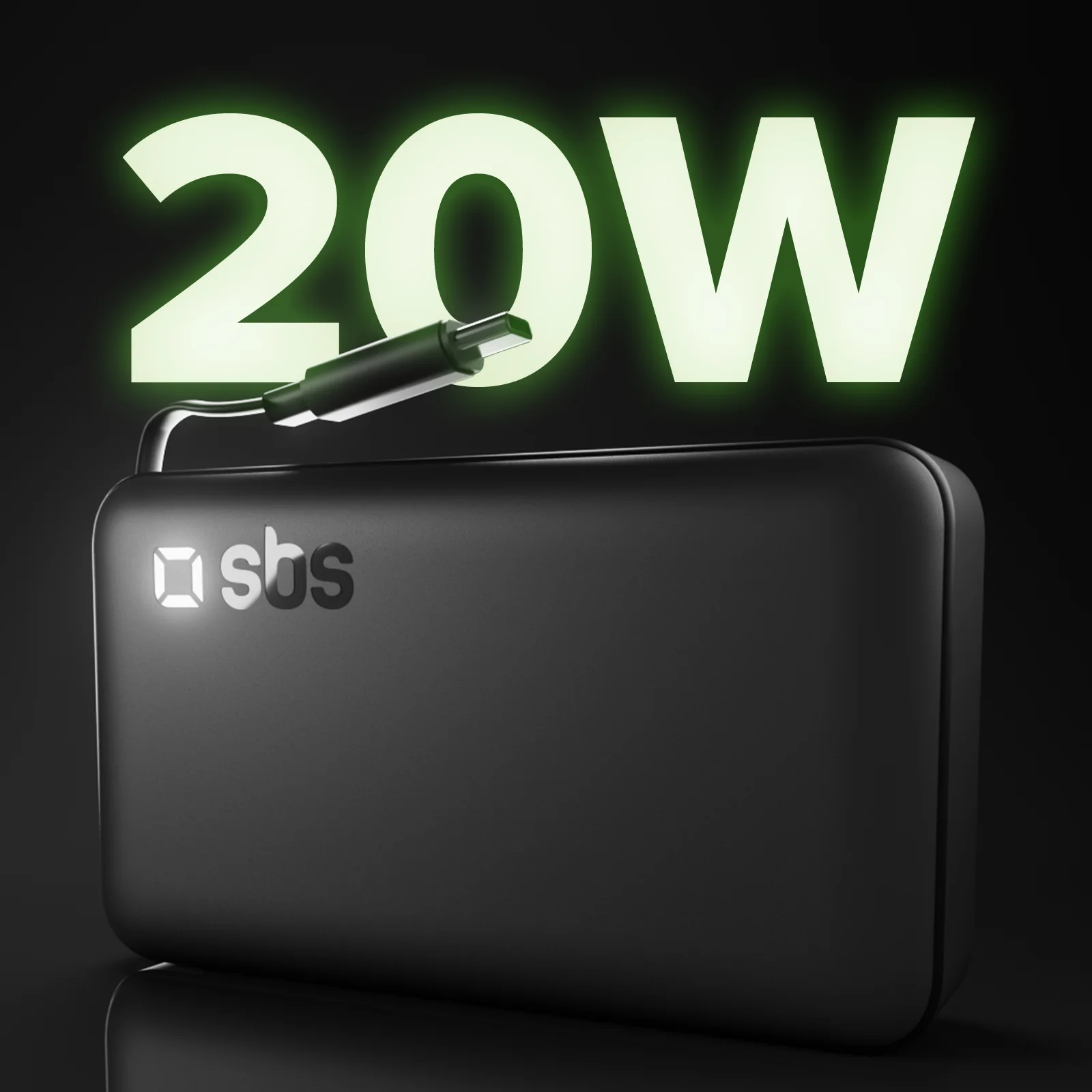Power Bank 10.000 mAh con cavo USB-C retrattile e ricarica rapida - Image 2