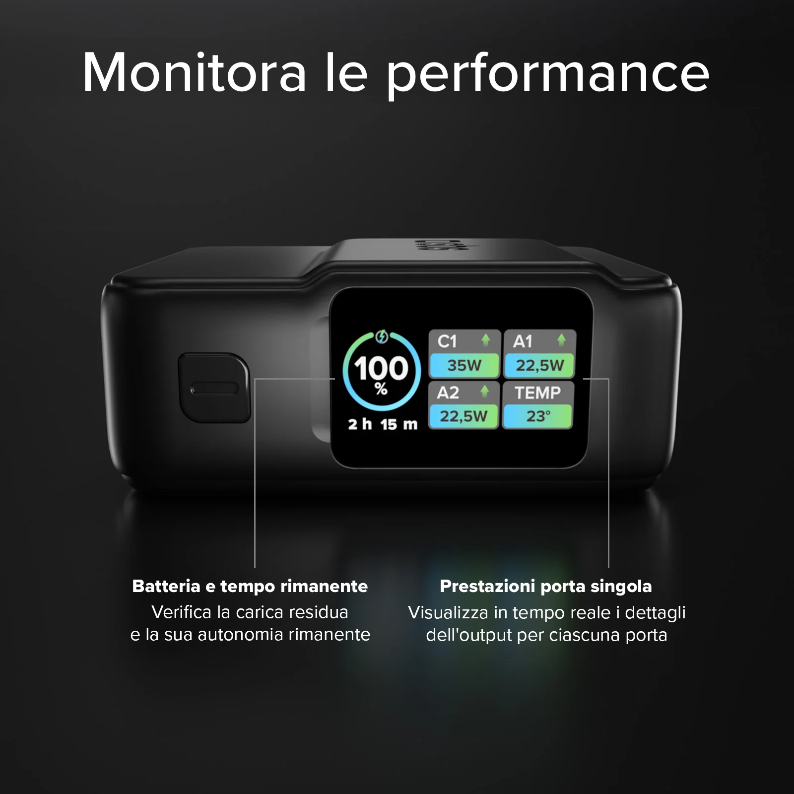 Power bank Power Control 2.0 da 10.000 mAh con display intelligente e ricarica PD da 35 W - Image 11