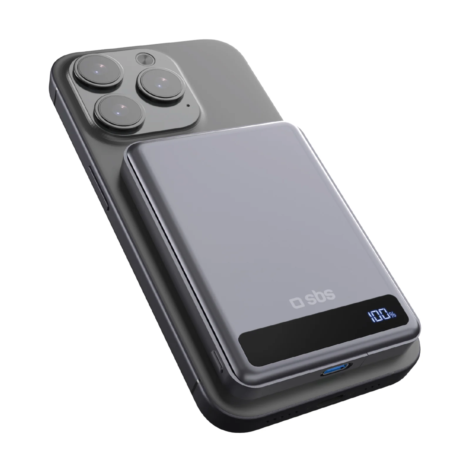 Power Bank Magnetico da 5000 mAh 15 W Qi2 con batteria semi-solida e display LCD