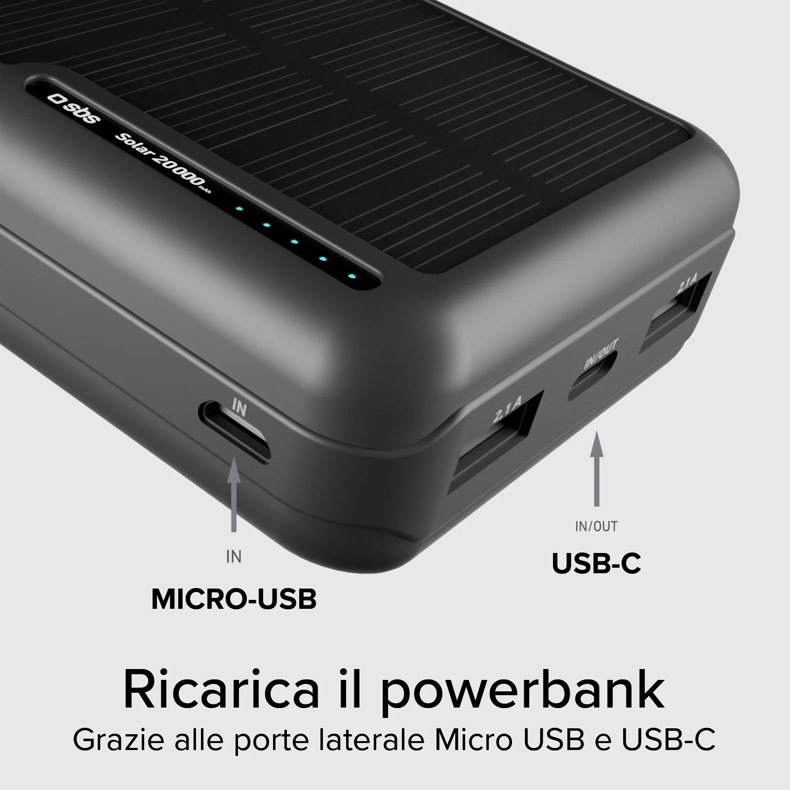 Power bank 20.000 mAh con pannello solare - Image 11