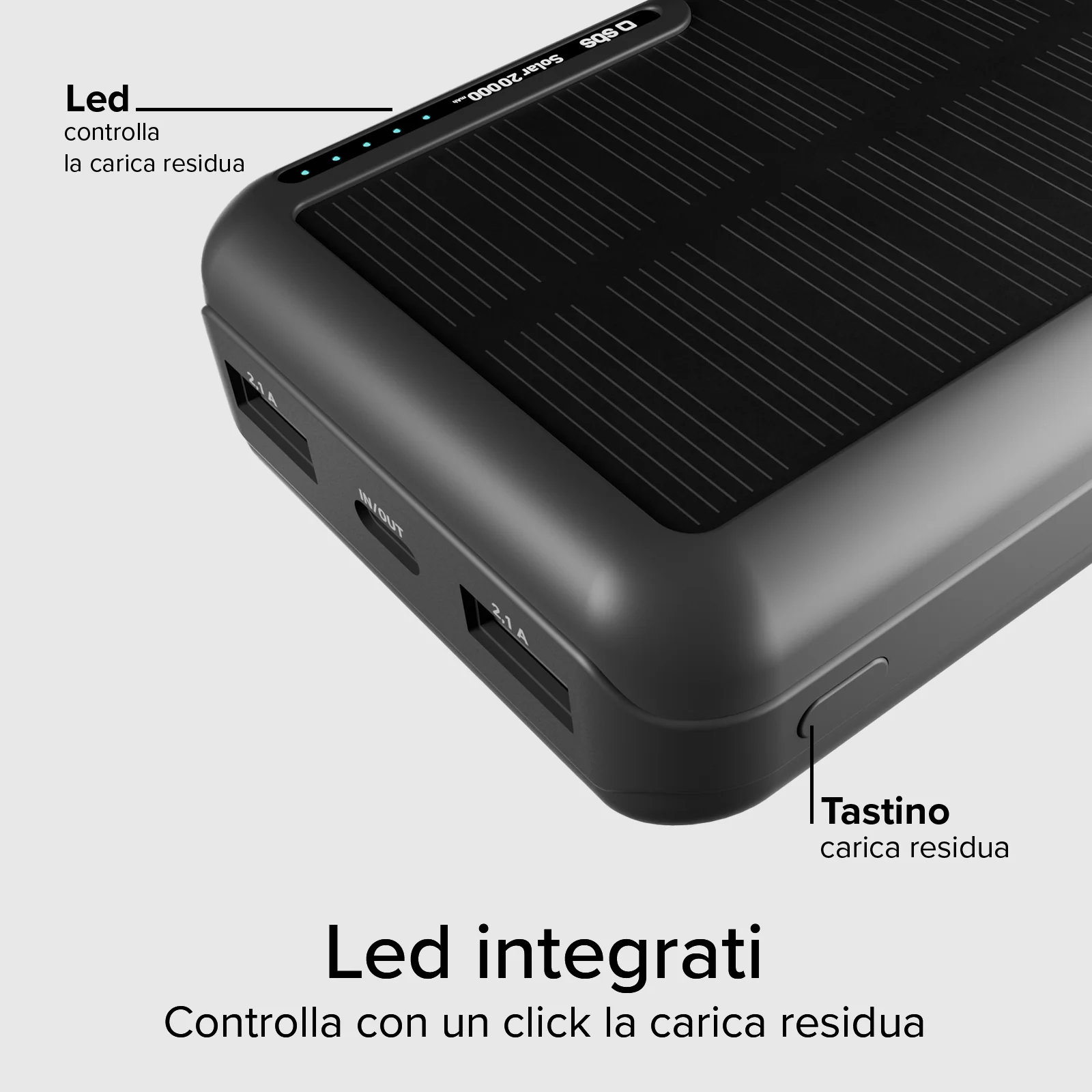 Power bank 20.000 mAh con pannello solare - Image 12
