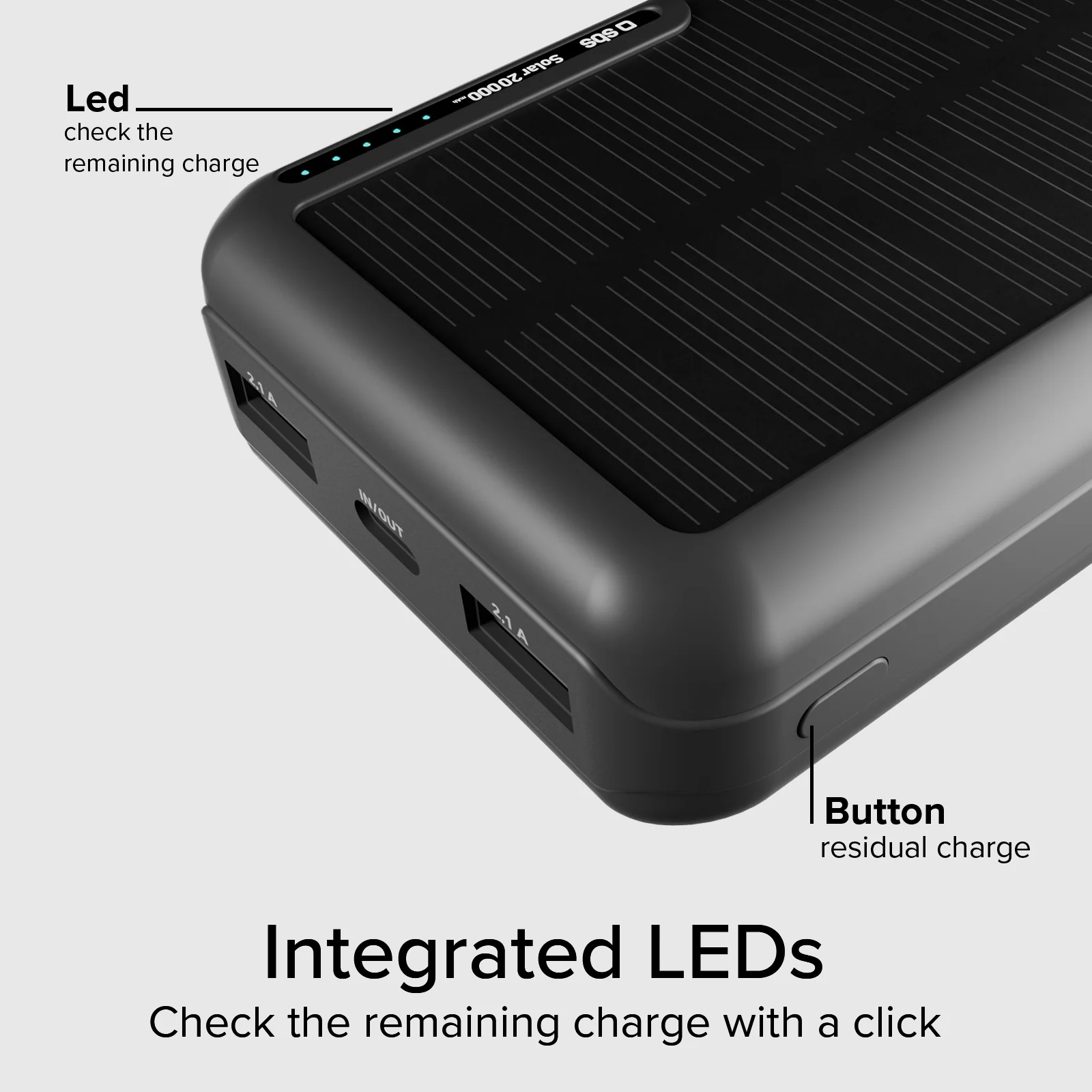 Power bank 20.000 mAh con pannello solare - Image 13