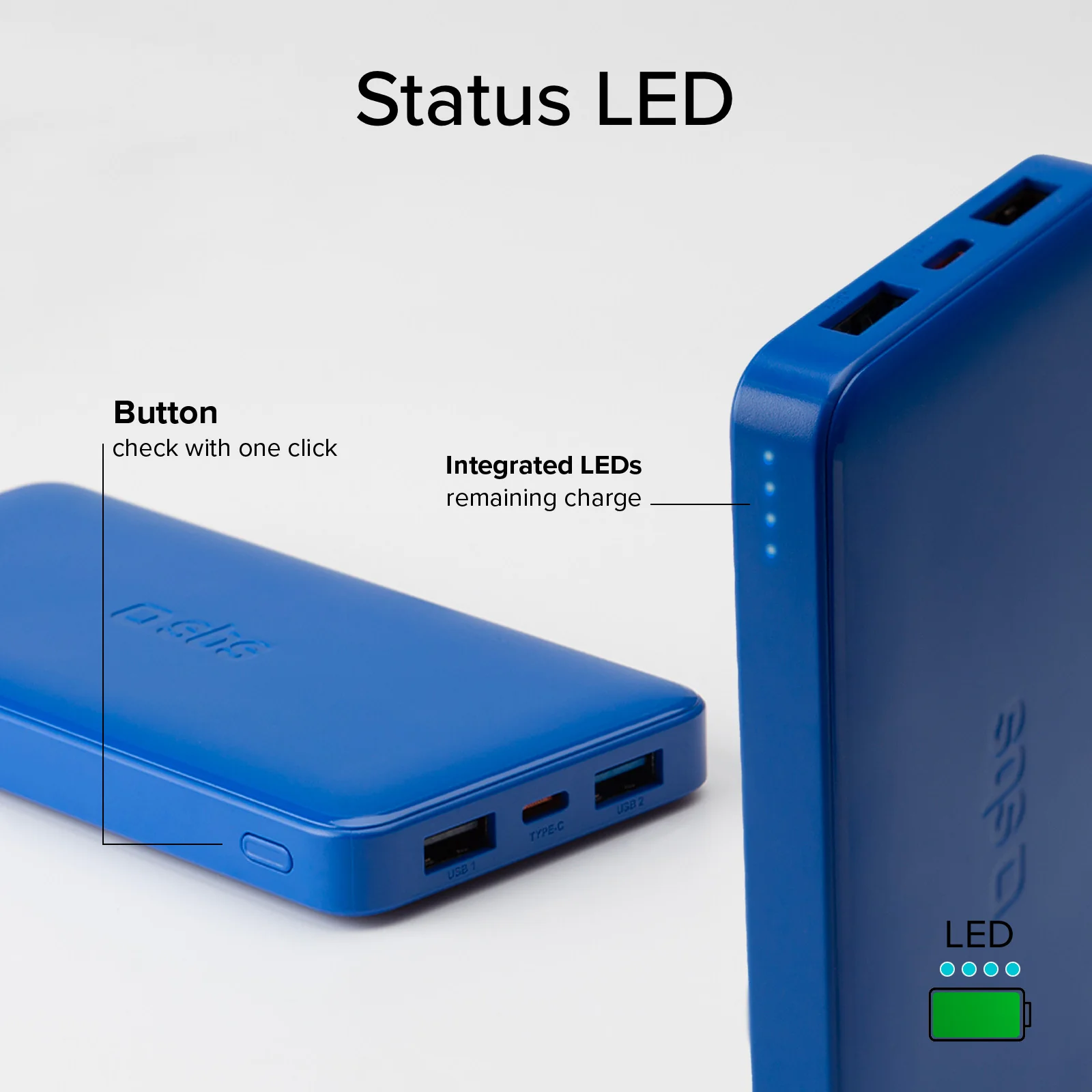 Power bank 10.000 mAh extra slim con porta USB 2.1A Intelligent Charge (IC) - Image 10