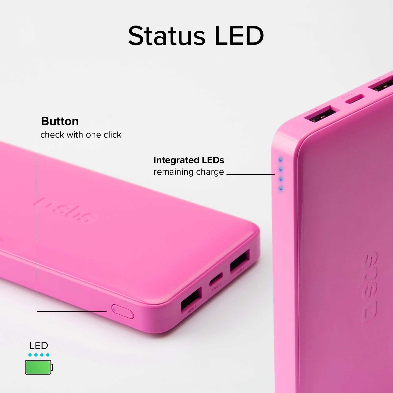 Power bank 10.000 mAh extra slim con porta USB 2.1A Intelligent Charge (IC) - Image 44