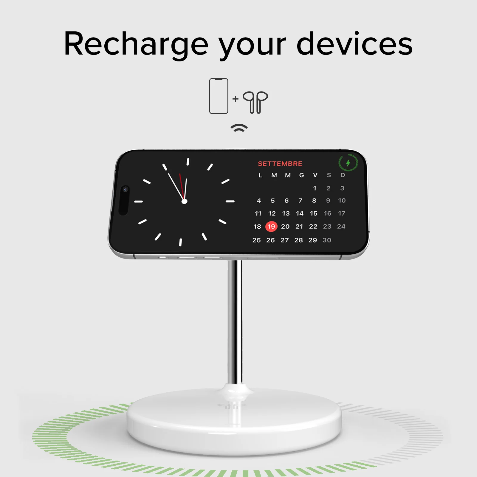 Stazione ricarica wireless Qi2 2x1 per iPhone, Android, auricolari wireless - Image 6