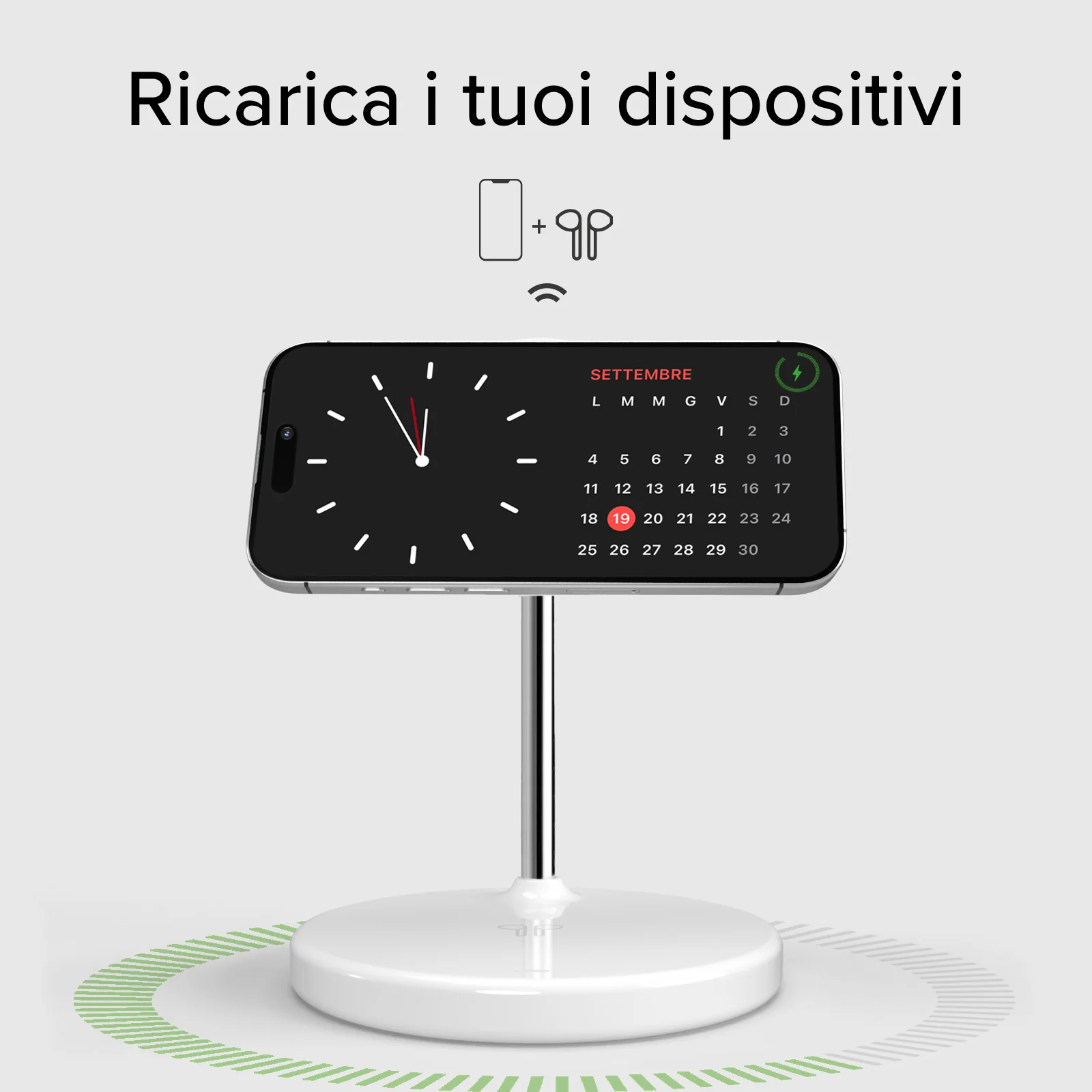 Stazione ricarica wireless Qi2 2x1 per iPhone, Android, auricolari wireless - Image 7