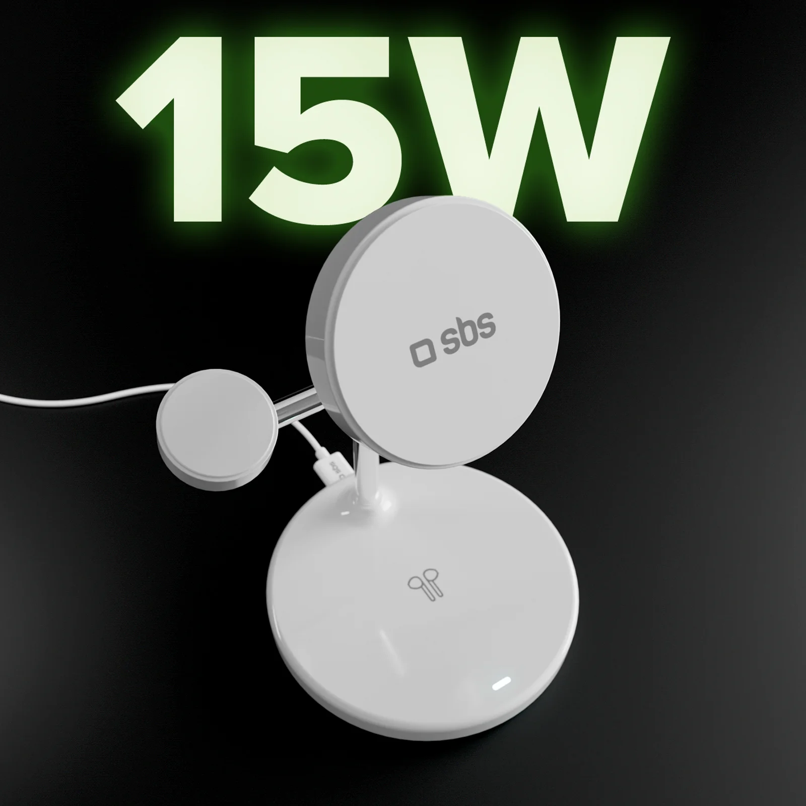 Stazione ricarica wireless Qi2 per cellulari, Apple Watch, auricolari wireless - Image 4