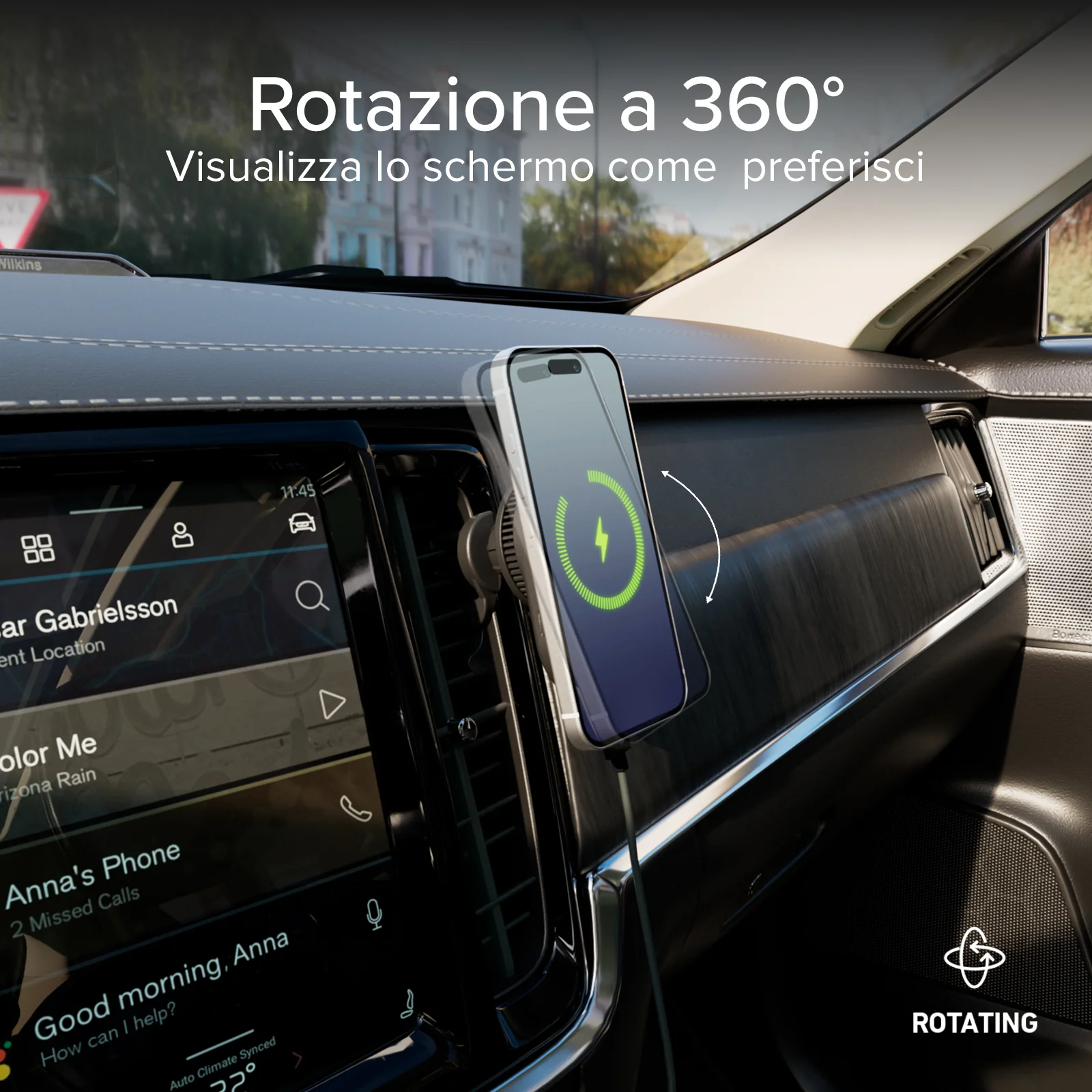 Supporto auto con ricarica magnetica Qi2.2 da 25 W e ventola di raffreddamento - Image 13