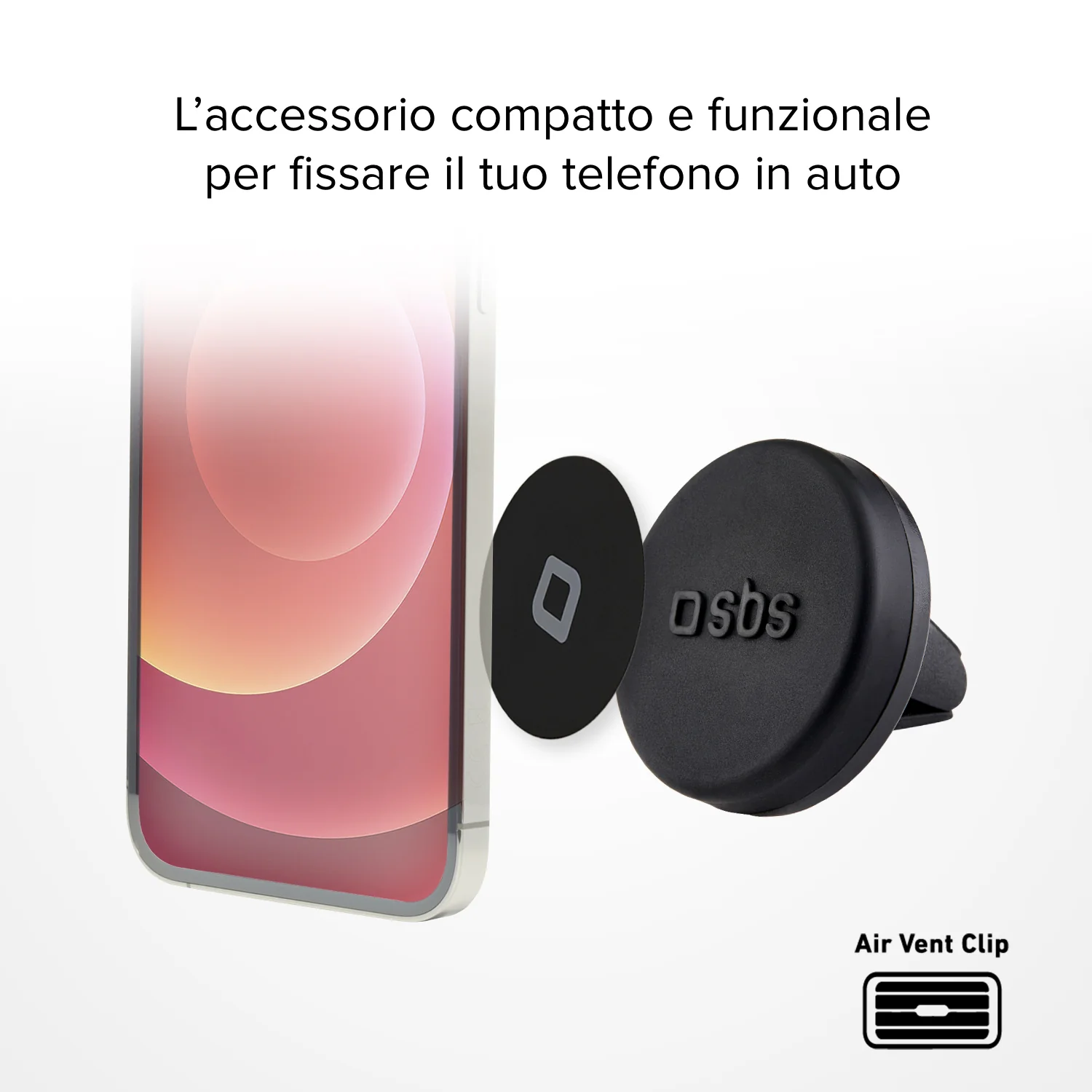 Supporto auto rotondo magnetico per telefono con fissaggio a clip - Image 3
