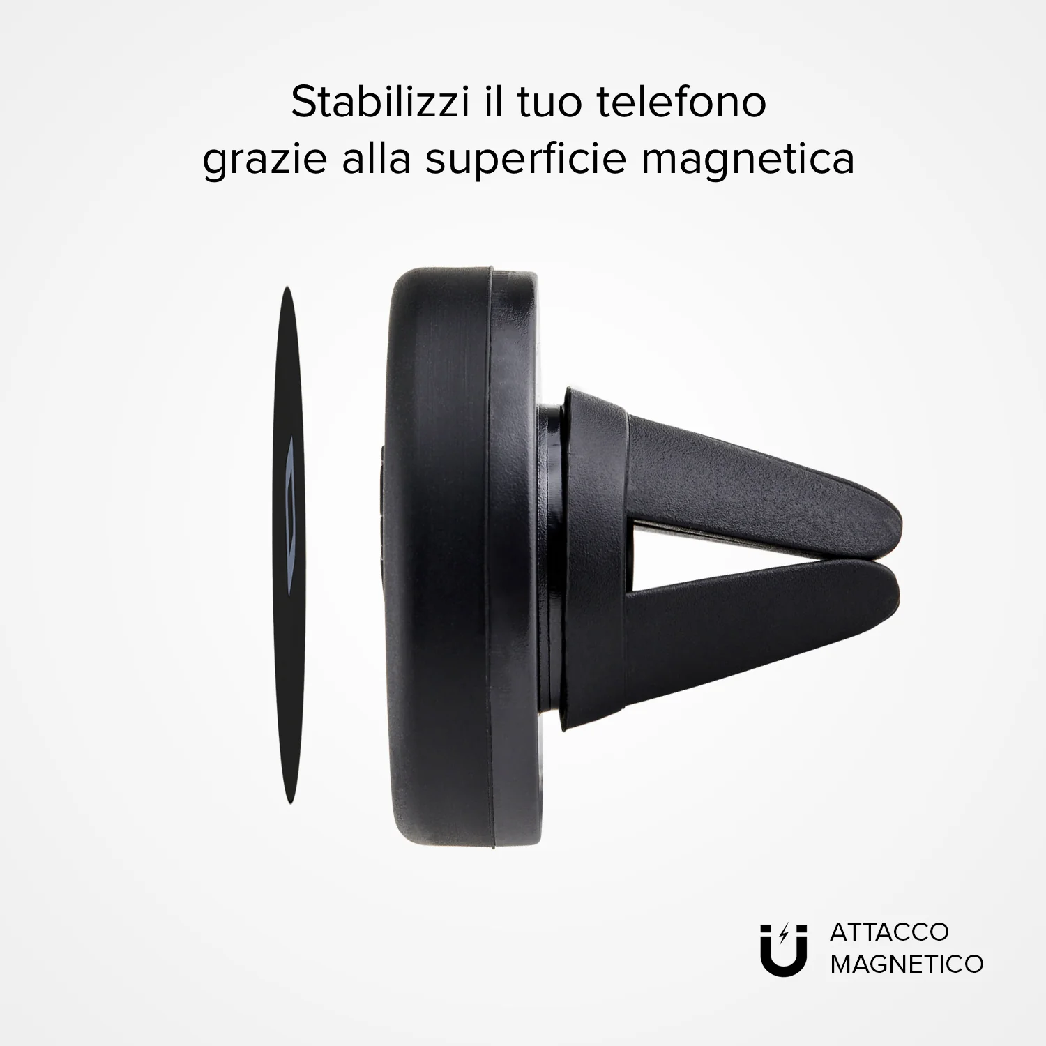 Supporto auto rotondo magnetico per telefono con fissaggio a clip - Image 5