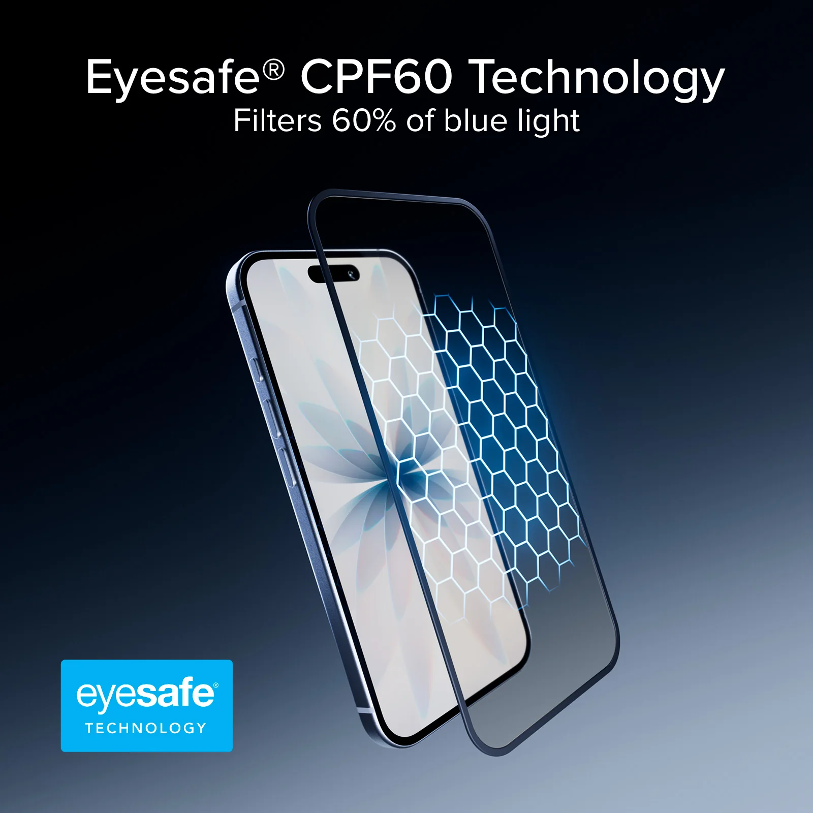 Vetro Protettivo Anti-Luce Blu Full Cover con tecnologia Eyesafe® CPF60 per iPhone 17 Pro - Image 3
