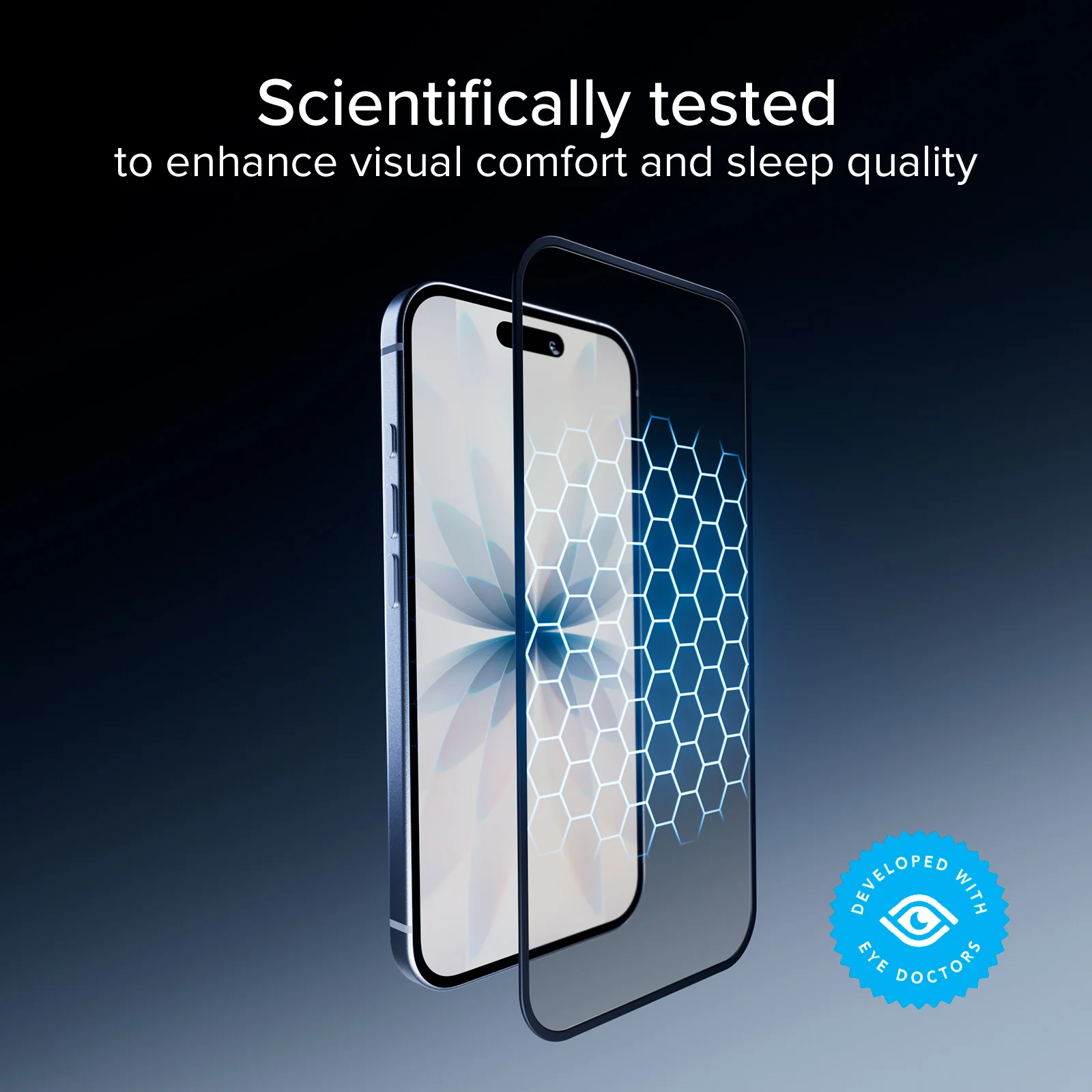 Vetro Protettivo Anti-Luce Blu Full Cover con tecnologia Eyesafe® CPF60 per iPhone 17 Pro - Image 8
