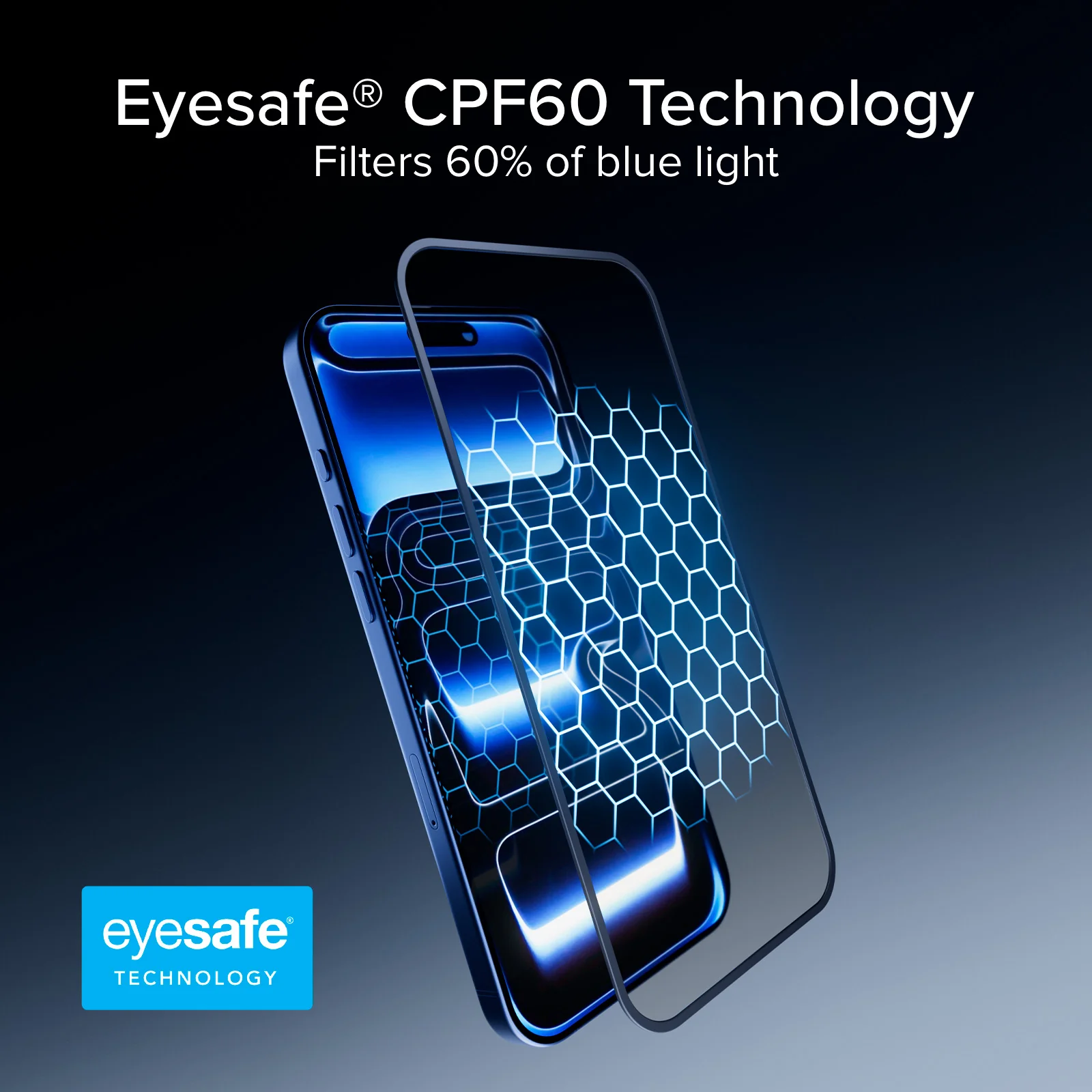 Vetro Protettivo Anti-Luce Blu Full Cover con tecnologia Eyesafe® CPF60 per iPhone 17 Pro Max/16 Pro Max - Image 3