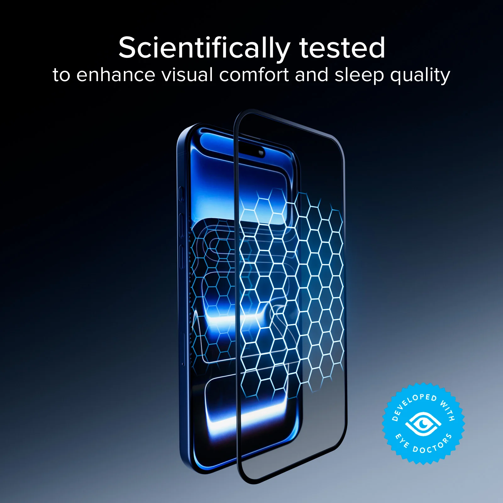 Vetro Protettivo Anti-Luce Blu Full Cover con tecnologia Eyesafe® CPF60 per iPhone 17 Pro Max/16 Pro Max - Image 8
